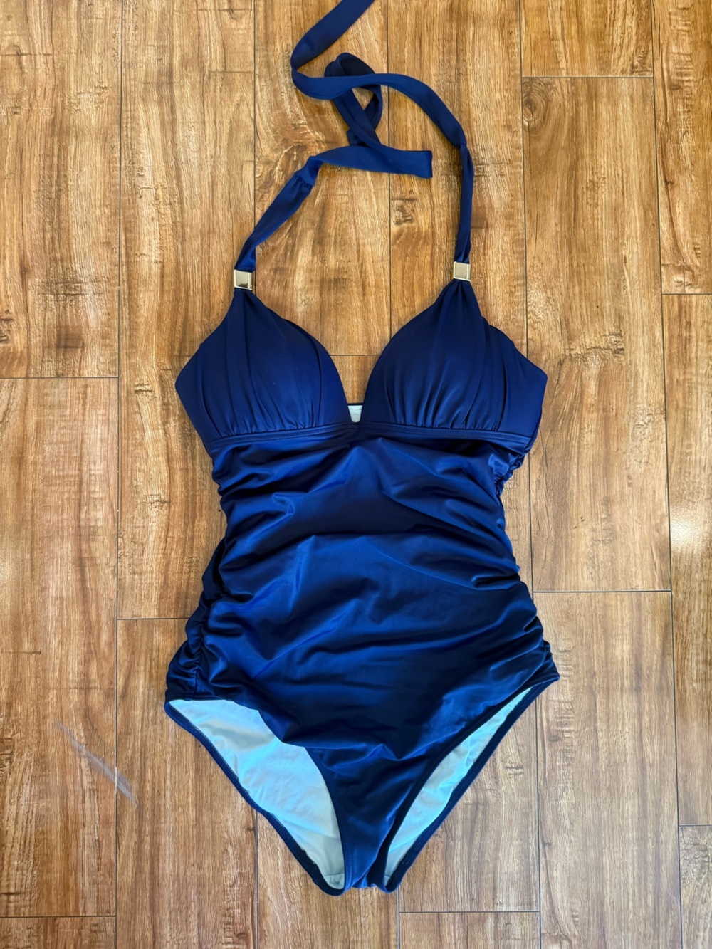 Victoria's Secret Deep Blue Halter One-Piece Swimsuit